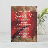 Invitation Rouge Fantaisie Or Luxe Marbre Peinture Luxe Douce (Debout devant)
