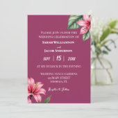Invitation Rouge Fard Rose Floral (Debout devant)
