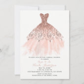 Invitation Rouge Fard Rose Pailleté Robe de Glamour Lavage de (Devant)