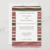 Invitation Rouge Fard Vert Rose Or Rayures Mariage (Devant)