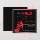 Invitation rouge fascinant de sweet sixteen de (Devant / Derrière)