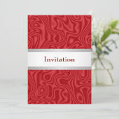 Invitation Rouge Faux Soie Blanc Argent 18ème anniversaire (Debout devant)