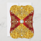 Invitation Rouge Femmes Anniversaire Parties scintillant Or D (Dos)