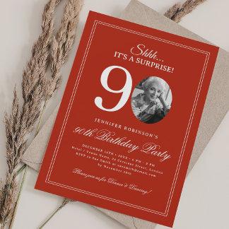Invitation Rouge | Fête surprise pour 90e anniversaire