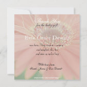 Invitation Rouge Fleur de Marguerite Enfant Merci Bébé Annonc (Dos)