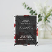 Invitation rouge floral; bachelorette (Debout devant)