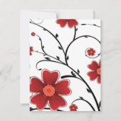 Invitation rouge floral; bachelorette (Dos)