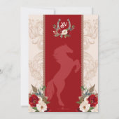 Invitation Rouge Floral Baroque Charro Quinceañera (Dos)