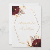 Invitation Rouge Floral Brown Feuille Mariage musulman (Dos)
