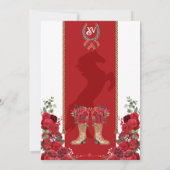 Invitation Rouge Floral Ouest Charro Quinceañera (Dos)