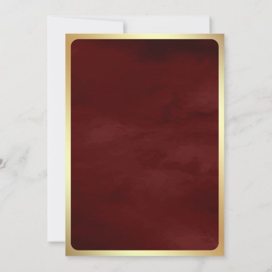 Invitation Rouge Floral QR Code Anand Karaj Sikh Mariage (Dos)