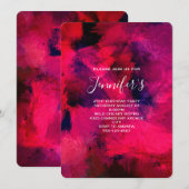 Invitation Rouge foncé et violet Abstrait Anniversaire (Devant / Derrière)