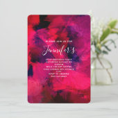 Invitation Rouge foncé et violet Abstrait Anniversaire (Debout devant)