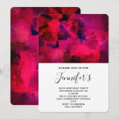Invitation Rouge foncé et violet Abstrait Anniversaire (Devant / Derrière)