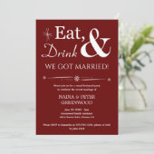 Invitation Rouge foncé Manger Boire Nous sommes mariés Fuite  (Debout devant)