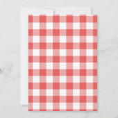 Invitation Rouge Gingham Rustique Je le fais Barbecue Mariage (Dos)