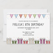 Invitation Rouge Golden Retriever Coloré Pastel Anniversaire (Dos)