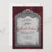 Invitation Rouge gothique Sweet 16 (Devant)