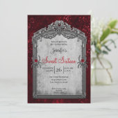 Invitation Rouge gothique Sweet 16 (Debout devant)