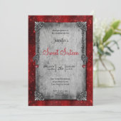 Invitation Rouge gothique Sweet 16 (Debout devant)