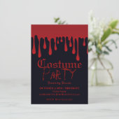 Invitation Rouge gouttes de sang Halloween Costume Party (Debout devant)