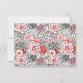 Invitation Rouge, Gris, Fleurs de marine 3 Photos-3x5Carte de (Dos)
