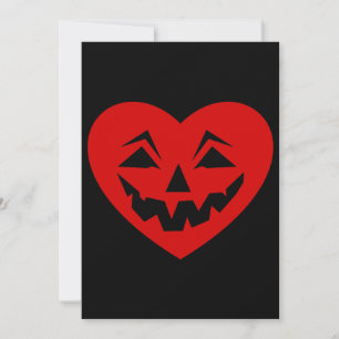 Invitation rouge halloween coeur gothique valentine déplaisan