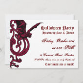 Invitation rouge Halloween de batte de vampire 7x5 (Dos)