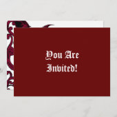 Invitation rouge Halloween de batte de vampire 7x5 (Devant / Derrière)