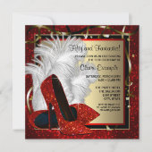 Invitation Rouge Haut talons N'importe quel nombre Rouge Noir (Devant)