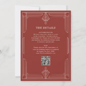 Invitation Rouge Intemporel | Code QR Tout en Un Mariage de V (Dos)