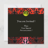 Invitation ROUGE JAUNE NOIR DAMAS MONOGRAMME Topaze (Dos)