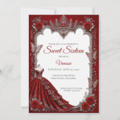 Invitation Rouge Luxe Princesse Douce 16 (Devant)
