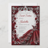 Invitation Rouge Luxe Princesse Sweet Seize (Devant)