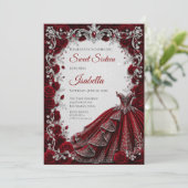 Invitation Rouge Luxe Princesse Sweet Seize (Debout devant)