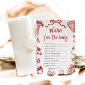 Invitation Rouge Main Tirée Italienne Souhaits Pour Baby Cons