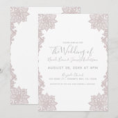 Invitation Rouge Minimal Blanc Dentelle Florale Élégant Maria (Devant / Derrière)