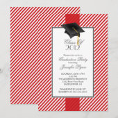 Invitation rouge moderne de fête de remise des (Devant / Derrière)