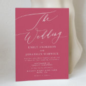 Invitation Rouge moderne Magenta simple