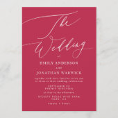 Invitation Rouge moderne Magenta simple (Devant)