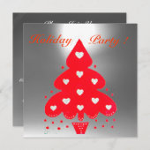 Invitation ROUGE NOËL TREE FÊTE DE VACANCES, Émeraude (Devant / Derrière)