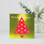Invitation ROUGE NOËL TREE FÊTE DE VACANCES, Émeraude (Debout devant)