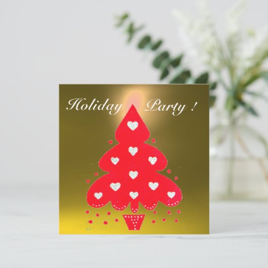 Invitation ROUGE NOËL TREE FÊTE DE VACANCES, Émeraude (Debout devant)