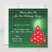 Invitation ROUGE NOËL TREE FÊTE DE VACANCES, Émeraude (Dos)