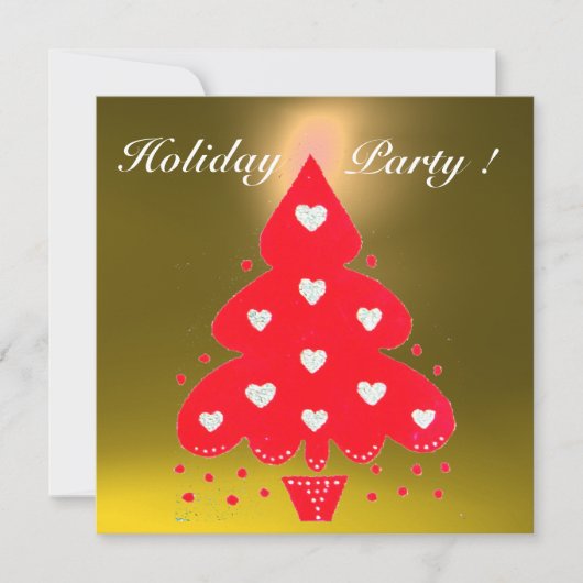 Invitation ROUGE NOËL TREE FÊTE DE VACANCES, Émeraude (Devant)