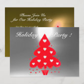 INVITATION ROUGE NOËL TREE FÊTE DE VACANCES JAUNE (Devant / Derrière)