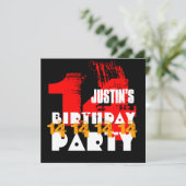 Invitation ROUGE NOIR 14e fête d'anniversaire 14 ans V06 (Debout devant)