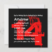 Invitation ROUGE NOIR 14e fête d'anniversaire 14 ans V06 (Dos)