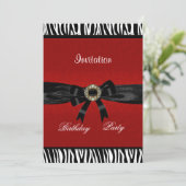 Invitation Rouge Noir Blanc Animal Arc (Debout devant)