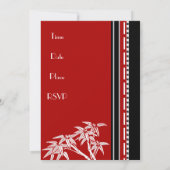 Invitation Rouge Noir Blanc Asiatique Bambou 60e (Dos)